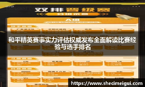 和平精英赛事实力评估权威发布全面解读比赛经验与选手排名